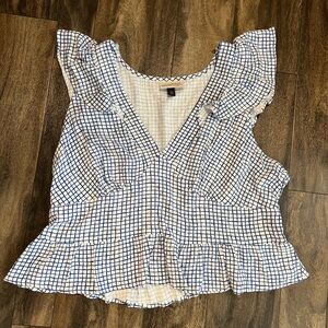 Universal Thread Navy and White Grid Blouse